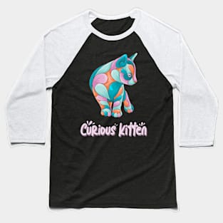 curious kitten Baseball T-Shirt